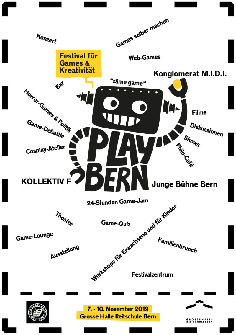 PlayBern – Festival für Games und Kreativität, Flyer Play Bern front